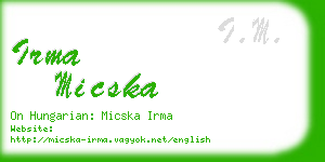 irma micska business card